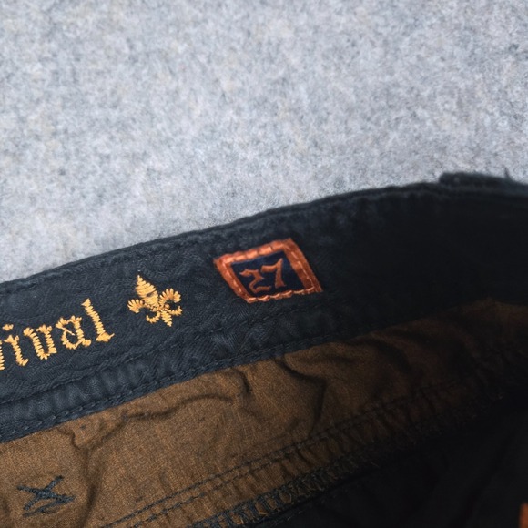 Rock Revival Brocade Skinny Jeans Womens 27 Black Sequin Fleur-de-lis Floral Y2K - Picture 8 of 16